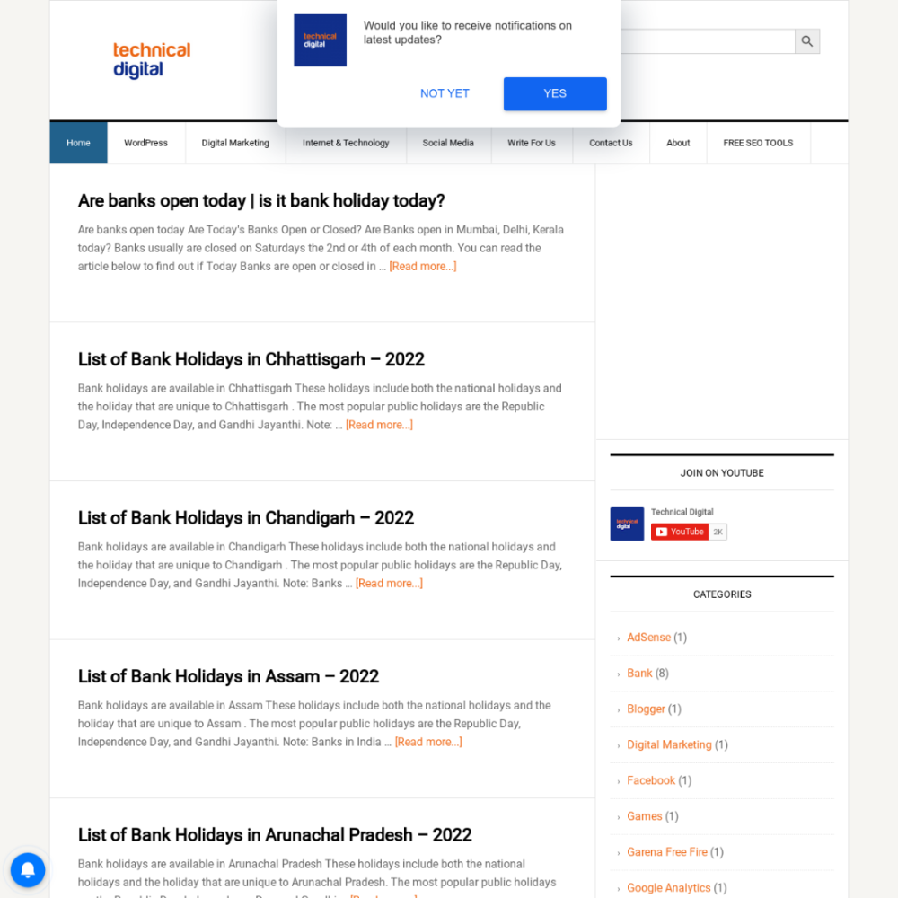 Technical digital website